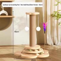 Patvarus sizalio kačių draskymasis ir lazdelė su laipiojimo rėmu 4-in-1, not solid wood beige