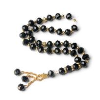 10 MM Kristalinis Islamo Maldos Karoliukų Apyrankė - 33 Vnt. Tasbih Misbaha juoda