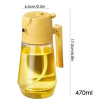 2 viename aliejaus dozatoriaus butelis Aliejaus purškimo butelis virtuvei Aliejaus ir acto dozatorius Alyvuogių aliejaus butelis purškiklis Namai(Purškite ir pilkite) LS 470ml geltona