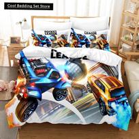 Naujas Rocket League patalynės komplektas lovatiesė vienvietis dvivietis pilnas karalienės karališko dydžio automobilis Rocket League lovos komplektas vaikams berniukui miegamojo antklodės užvalkalas EU Single(135*200cm)3pcs