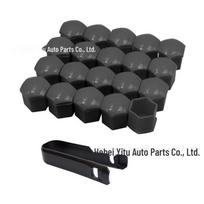 Universalus padangos veržlės rato stebulės apsauginio dangtelio rinkinys – 17 mm, 19 mm, 21 mm 17mm, 20 pieces with black clip pilka spalva