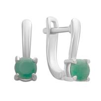 Silver earrings with natural emerald 0.9ct (2179979) smaragdas