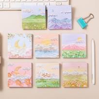 Newcomer 0.01 Oil Painting Sticky Notes: High-Value Memo Paper with Adhesive for Students beige