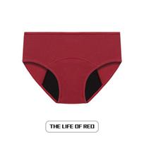 Didelio dydžio moteriškos kelnaitės žemu juosmeniu menstruacijoms ir pogimdyminiam laikotarpiui, skirtos gausiam kraujavimui L vyno raudonos spalvos