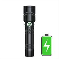 Professional Laser Flashlight Aluminum Alloy Rechargeable Searchlight 1200mAh Battery Super Bright Beam Diving Hunting Patrol BLACK