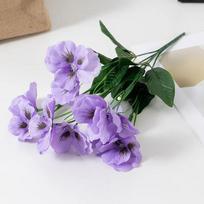 Mažas našlaitės imitacijos gėlės papuošalas namų dekoravimui violetinė