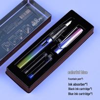 High-Value Student Fountain Pen with EF Nib and Triangular Grip for Calligraphy Practice and Gift Giving ryški mėlyna spalva