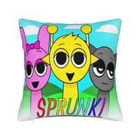 Whole Team Sprunki 20 Toys Square Pillow Cases Cushion Cover Novelty Zippered Decorative Throw Pillow Case Cover for Car 18 x18 12x12Inch