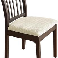 Ruožuotas Žakardinis Valgomojo Kėdės ir Pagalvėlės Užvalkalų Rinkinys - Visų Sezonų Apsauga T-shaped Chair Seat Cover Model 04 pilkšvai balta