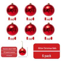 Galvanizuotas kalėdinis pakabinamas papuošalas eglutėms, luboms, barams ir prekybos centrams 3 cm - Set of 6 raudona