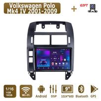 „Android Carplay“ automobilio radijas, skirtas „Volkswagen Polo Mk4 IV“ 2001–2009 m. Multimedijos grotuvas, galvos blokas, stereo, GPS navigacija, „BT“, WIFI, 4+64GB 1+16GB juoda