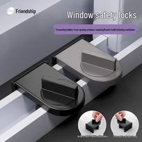 Aliuminio lydinio slankiosios durys užraktas-fiksatorius be gręžimo su vaiko apsauga Fixed Latch Ash Gray [1 piece]