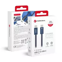 Forcell F-Energy Cafule Color ACYH23 data transfer and charging cable | USB-C to USB-C | QC 4.0, PD | 60W | 1.2m | blue