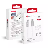 Forcell F-Energy Cafule Color ACYH23 data transfer and charging cable | USB-C to USB-C | QC 4.0, PD | 100W | 1.2m | white