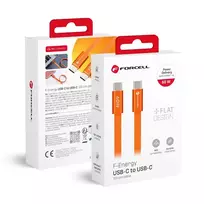 Forcell F-Energy Cafule Flat CCFN23 data transfer and charging cable | USB-C to USB-C | QC 4.0, PD | 60W | 1.2m | orange