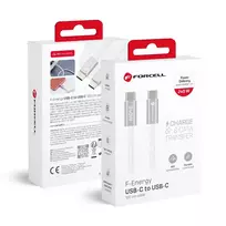 Forcell F-Energy Cafule Flat CCFN23 data transfer and charging cable | USB-C to USB-C | QC 4.0, PD | 240W | 1.2m | white