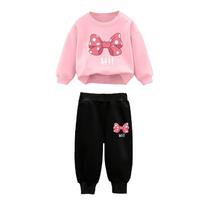 Vaikų mergaičių 2 vnt. megztiniai su šonkauliais ir laisvalaikio kostiumas „Jogger Pants“ 3-4 Years balta