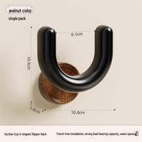U-Shaped Suction Cup Slipper & Hook Wall Rack - No-Drill, Bathroom & Kitchen Storage Solution.