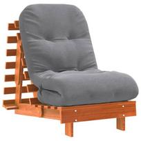 Futono sofa-lova su čiužiniu, vaško ruda, 60x206x11cm, pušis, 60 x 206 x 11 cm