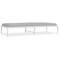 vidaXL Metalinis lovos rėmas, baltos spalvos, 75x190cm