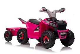 Elektrinis keturratis su priekaba XMX630T rožinis su Bluetooth