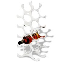 Vyno butelių laikiklis skirtas 15 butelių sidabrinis aliuminis