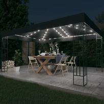 Pavėsinė su lemputėmis LED antracito 3x4 m
