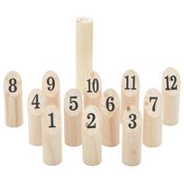 Žaidimo Number Kubb rinkinys su krepšiu 13 dalių pušis