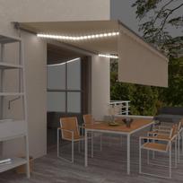 Automatinė markizė su uždanga/LED/vėjo jutikliu kreminė 5x3m