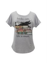 Books. Cats. Life Is Sweet. Women's Relaxed Fit T-shirt Xxx-large