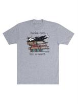 Books. Cats. Life Is Sweet. Unisex T-shirt Xxx-large
