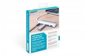 DIGITUS DA-70242-1 HUB 4-port USB 3.0 SuperSpeed with Type C Power Delivery aluminium