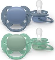 Philips Avent Ultra soft soother, 6-18m, Grey/Green