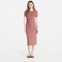 Sukienka Calvin Klein Jeans Ss 2X2 Baby Rib Logo Midi Dress Sierra Brown - Dydis S (LV044F241G-41J Suknelės)