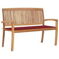 Sudedamas sodo suoliukas su pagalvėle, 128,5cm, tikmedis