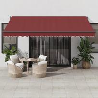 Automatinė ištraukiama markizė su LED, bordo spalvos, 450x350cm