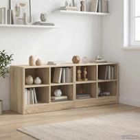 Lovos spintelė su lentyna 2 pcs Sonoma ąžuolas 66 x 33 x 48 cm