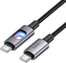 LED Cable USB C to USB C Hoco 3A 60W 1,2 m U144 juodas