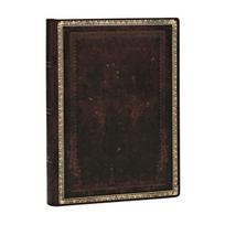 Black Moroccan Midi Lined Hardcover Journal (Elastic Band Closure)