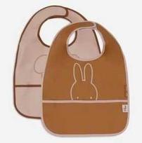 Jollein neperšlampamas seilinukas Bib su kišene Miffy Peekaboo Wild Rose 2vnt.