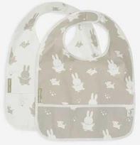 Jollein neperšlampamas seilinukas Bib su kišene Miffy Snuffy Olive Žalias 2vnt.