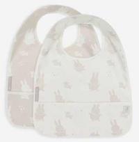 Jollein neperšlampamas seilinukas Bib su kišene Miffy Snuffy Nougat 2vnt.