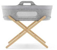 SnuzBaskit lopšys su stovu Light Pilkas/Natural stand