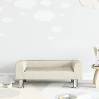 vidaXL Vaikiška sofa, kreminės spalvos, 70x45x26,5cm, aksomas