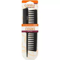 Cantu Set Duo, Styling, Hair Plastic Comb, Black, 2-piece set
