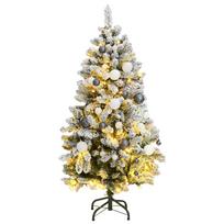 Kalėdų eglutė su šarnyrinėmis šakomis/LED/žaisliukais 120cm