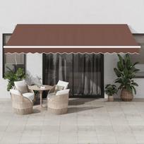 Automatinė ištraukiama markizė su LED rudos spalvos 450x350cm