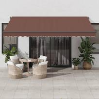 Automatinė ištraukiama markizė su LED rudos spalvos 450x350cm