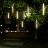 Girlianda meteorų lietus 8vnt 30cm 192 šaltos baltos LED