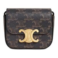 Celine Claude Lock Logo Monogram Print Leather Mini Handbag Women handbag Brown 10I512DQB-04LU Box(Basic Set+Box)